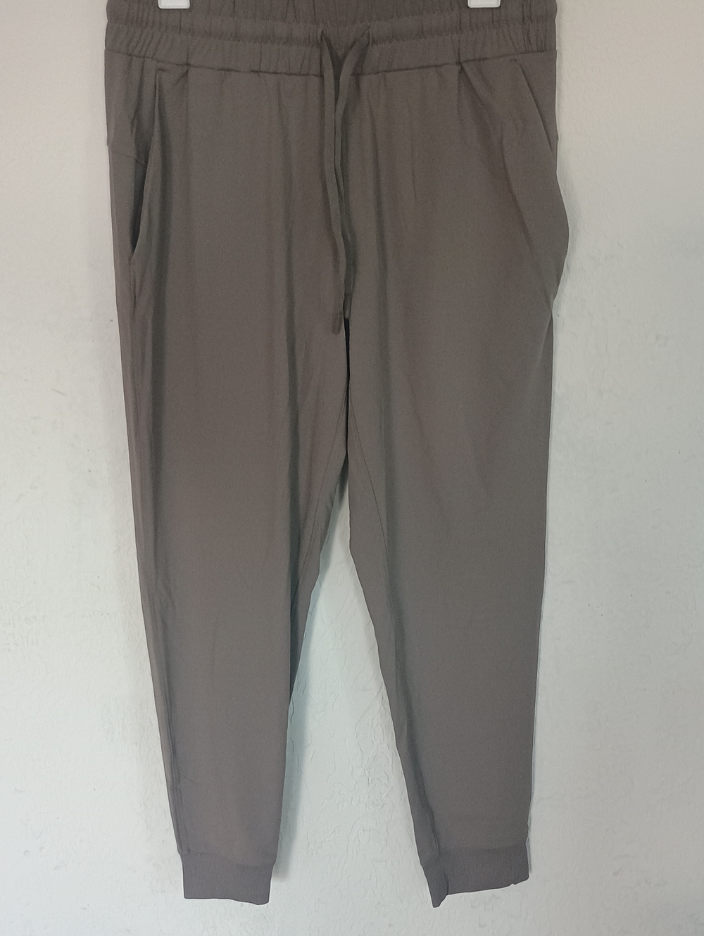 Women's Taupe Jogger Pants with Drawstring Waist